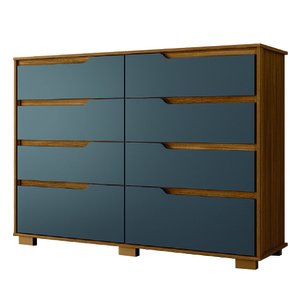 Cômoda Georgia 147cm 8 Gavetas Freijó Cinza Moval