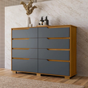 Ver imagem 3 de Cômoda Georgia 147cm 8 Gavetas Freijó Cinza Moval