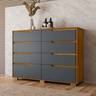 Cômoda Georgia 147cm 8 Gavetas Freijó Cinza Moval - 2