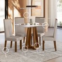 Ver imagem 6 de Conjunto Sala de Jantar 4 Cadeiras Livia Off White/Âmbar
