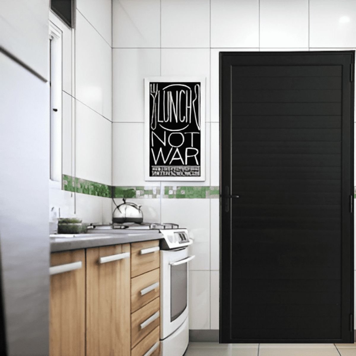 Porta Lambri De Giro Esquerda Alumínio Preto | Linha Premium | Atlântica:A=2,14m x L=0,96m - 9