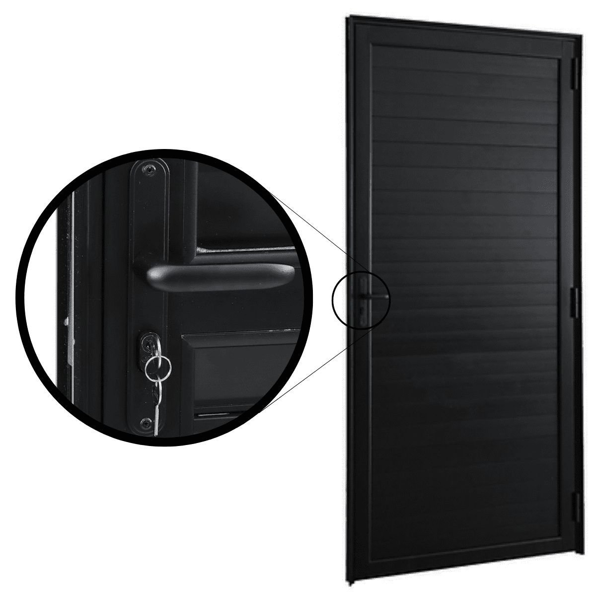 Porta Lambri De Giro Esquerda Alumínio Preto | Linha Premium | Atlântica:A=2,14m x L=0,96m - 1