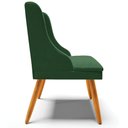 Ver imagem 3 de Kit 2 Poltronas Pés Palito de Madeira Veludo Verde/natural