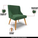 Ver imagem 7 de Kit 2 Poltronas Pés Palito de Madeira Veludo Verde/natural