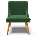 Ver imagem 5 de Kit 2 Poltronas Pés Palito de Madeira Veludo Verde/natural
