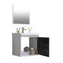 Ver imagem 3 de Gabinete Suspenso para Banheiro com Cuba 40cm em MDF Veneto Branco/Preto