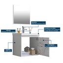 Ver imagem 6 de Gabinete Suspenso para Banheiro com Cuba 40cm em MDF Veneto Branco/Preto