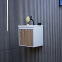 Ver imagem 7 de Gabinete Suspenso para Banheiro com Cuba 40cm em MDF Veneto Branco/Berlin