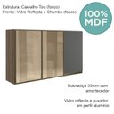 Ver imagem 4 de Armario Aereo 3p Vid Mdf 120cm Kali 1219764 Carvalho Toq Chumbo Nicioli