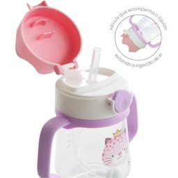 COPO CANUDO E TAMPA VÁLVULA ANTI AR BUBA 12M+ Gatinha - 2