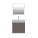 Ver imagem 4 de Gabinete Suspenso para Banheiro com Cuba 40cm em MDF Veneto Branco/Gianduia