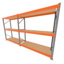 Ver imagem 1 de Mini Porta Pallet 200 Kg por Nivel Inicial + Continuação com 3 Niveis Laranja com Mdf Cru