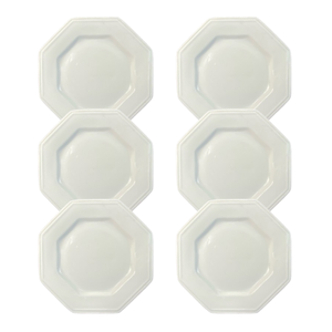 Kit Prato Sobremesa Prisma Porcelana Branca - 6 Peças