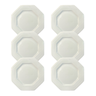 Kit Prato Sobremesa Prisma Porcelana Branca - 6 Peças - 1