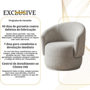 Ver mais imagens de Poltrona Giratória Orgânica Decorativa Capri Bouclé Suave Design Redondo Luxo P/ Leitura Sala Quarto