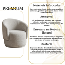 Ver imagem 7 de Poltrona Giratória Orgânica Decorativa Capri Bouclé Suave Design Redondo Luxo P/ Leitura Sala Quarto