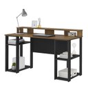 Ver imagem 2 de Escrivaninha Mesa Escritório Mesa Gamer com Nichos Cordoba 140cm Yescasa Pinho E Preto