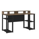 Ver imagem 5 de Escrivaninha Mesa Escritório Mesa Gamer com Nichos Cordoba 140cm Yescasa Pinho E Preto