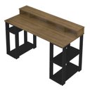 Ver imagem 7 de Escrivaninha Mesa Escritório Mesa Gamer com Nichos Cordoba 140cm Yescasa Pinho E Preto