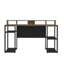 Ver imagem 6 de Escrivaninha Mesa Escritório Mesa Gamer com Nichos Cordoba 140cm Yescasa Pinho E Preto