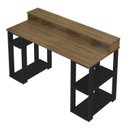 Ver imagem 7 de Escrivaninha Mesa Escritório Mesa Gamer com Nichos Cordoba 140cm Yescasa Pinho E Preto