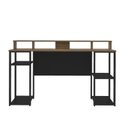 Ver imagem 6 de Escrivaninha Mesa Escritório Mesa Gamer com Nichos Cordoba 140cm Yescasa Pinho E Preto