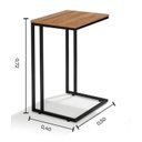 Ver imagem 3 de Mesa de Apoio Estilo Industrial 50x40cm Nogal e Preto