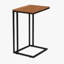 Ver imagem 2 de Mesa de Apoio Estilo Industrial 50x40cm Nogal e Preto