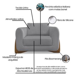 Poltrona Djon Linho  - 4