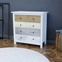 Ver imagem 1 de Cômoda 5 Gavetas Primavera Branco/Demolição Colorido