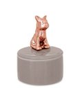 Ver imagem 1 de Caixa Redonda Cachorro Rose Gold/Cinza em Cerâmica 8936 Mart