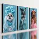 Ver imagem 1 de Kit 3 Quadro Decorativo Cachorro Fashion Loja Casa Shopping Qualidade Premium Moderno 28x20cm