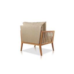 Poltrona Safira Linho Bege Médio Sala Estar Confortável - 3