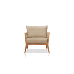 Poltrona Safira Linho Bege Médio Sala Estar Confortável - 1