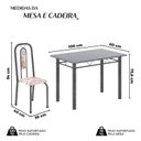 Ver imagem 3 de Conjunto de Mesa com 4 Cadeiras Lívia Prata/Bege
