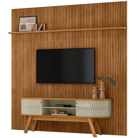 Painel para Tv 75 Polegadas Composição Bancada Lugana Cumaru/opala