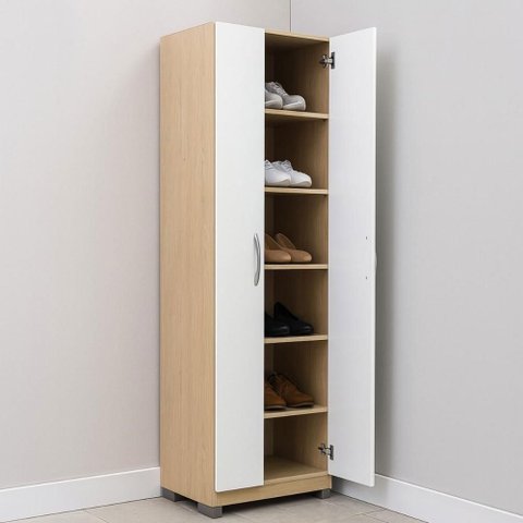 Armário Sapateira Multiuso 2 Portas Dm-579 Cor:brancoriviera