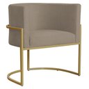 Ver imagem 1 de Poltrona Decorativa Sala de Estar Luana Base Gold Suede Cappuccino - Montanaris Decor Md Montanaris