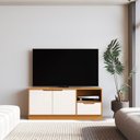 Ver imagem 1 de Rack para TV até 55 Polegadas com Amortecedor 100% MDF 140cm Modular Bege