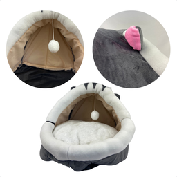 Cama Toca Cabana Pet Almofadada Ferpa Casinha , Caminha Pets Cinza - 2