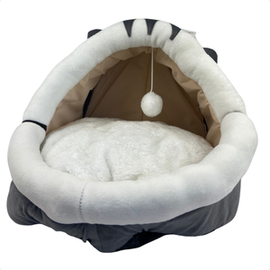 Cama Toca Cabana Pet Almofadada Ferpa Casinha , Caminha Pets Cinza