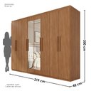 Ver imagem 3 de Guarda-Roupa Casal com Espelho 8 Portas 4 Gavetas Titanium
