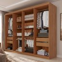 Ver imagem 4 de Guarda-Roupa Casal com Espelho 8 Portas 4 Gavetas Titanium