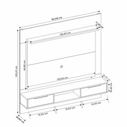 Painel para TV até 55 Polegadas com LED 2 Portas NT 1280 Notável Móveis - 4