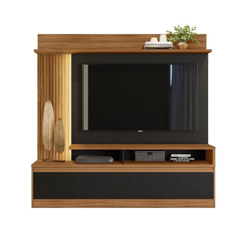 Estante para TV e Home Theater Ripado para TV até 60 Polegadas com LED 183cmx179cm Led 2 Portas Nt 1295