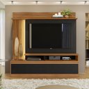 Ver imagem 1 de Estante para TV e Home Theater Ripado para TV até 60 Polegadas com LED 183cmx179cm Led 2 Portas Nt 1295