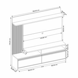 Estante Home para TV até 60 Polegadas com LED 2 Portas NT 1295  - 3