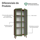 Ver imagem 4 de Cristaleira 70 cm 2 Portas de Vidro com Pés Cônicos Rustic-Verde-Rustic Vik Madesa