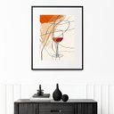 Ver imagem 1 de Quadro Decorativo Vinho Abstrato - 60x48cm:moldura Preta