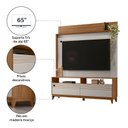 Ver imagem 4 de Estante para TV e Home Theater até 70 Polegadas 160CMX185,3cm Pés em Madeira Maciça Nt 1300 Marrom
